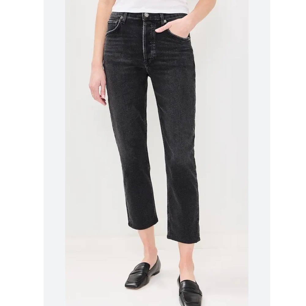 Agolde Riley crop in black pepper